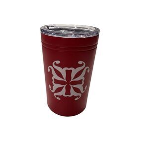 Rustic Cuff 12 oz Thermal Tumbler Stainless Steel Drink Cup with Clear Spill Red